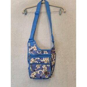 Transworld Swinstar Blue Hibiscus Floral Crossbody Bag Y2K Tropical Utility